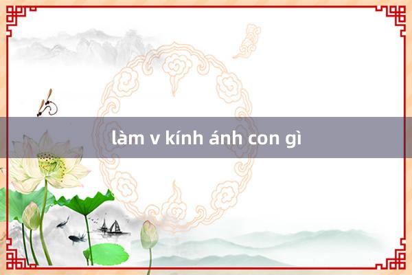 làm v kính ánh con gì