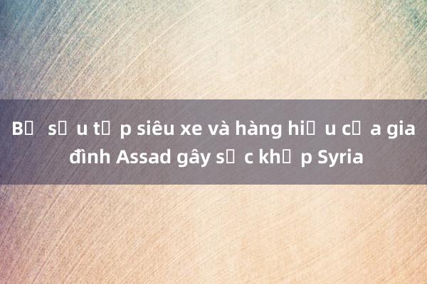 Bộ sưu tập siêu xe và hàng hiệu của gia đình Assad gây sốc khắp Syria