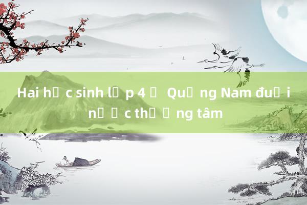 Hai học sinh lớp 4 ở Quảng Nam đuối nước thương tâm